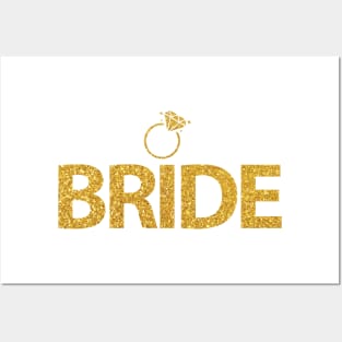 Bride With Ring Gold Sequins Effect Posters and Art